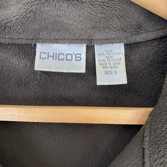 Chicos Tan Suede Paisley Embossed Vest size XL - Picture 10 of 10